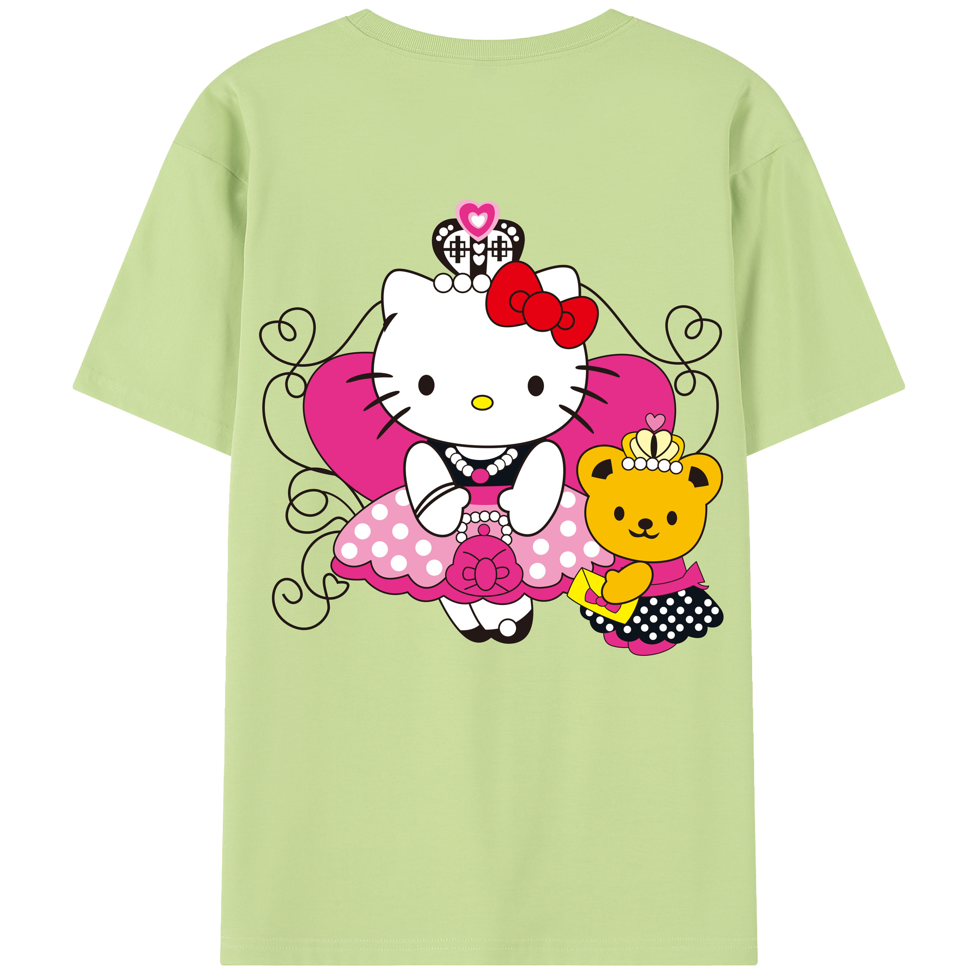 （画像用） Hello Kitty ハローキティ 綿100％半袖Tシャツ（背面プリント）